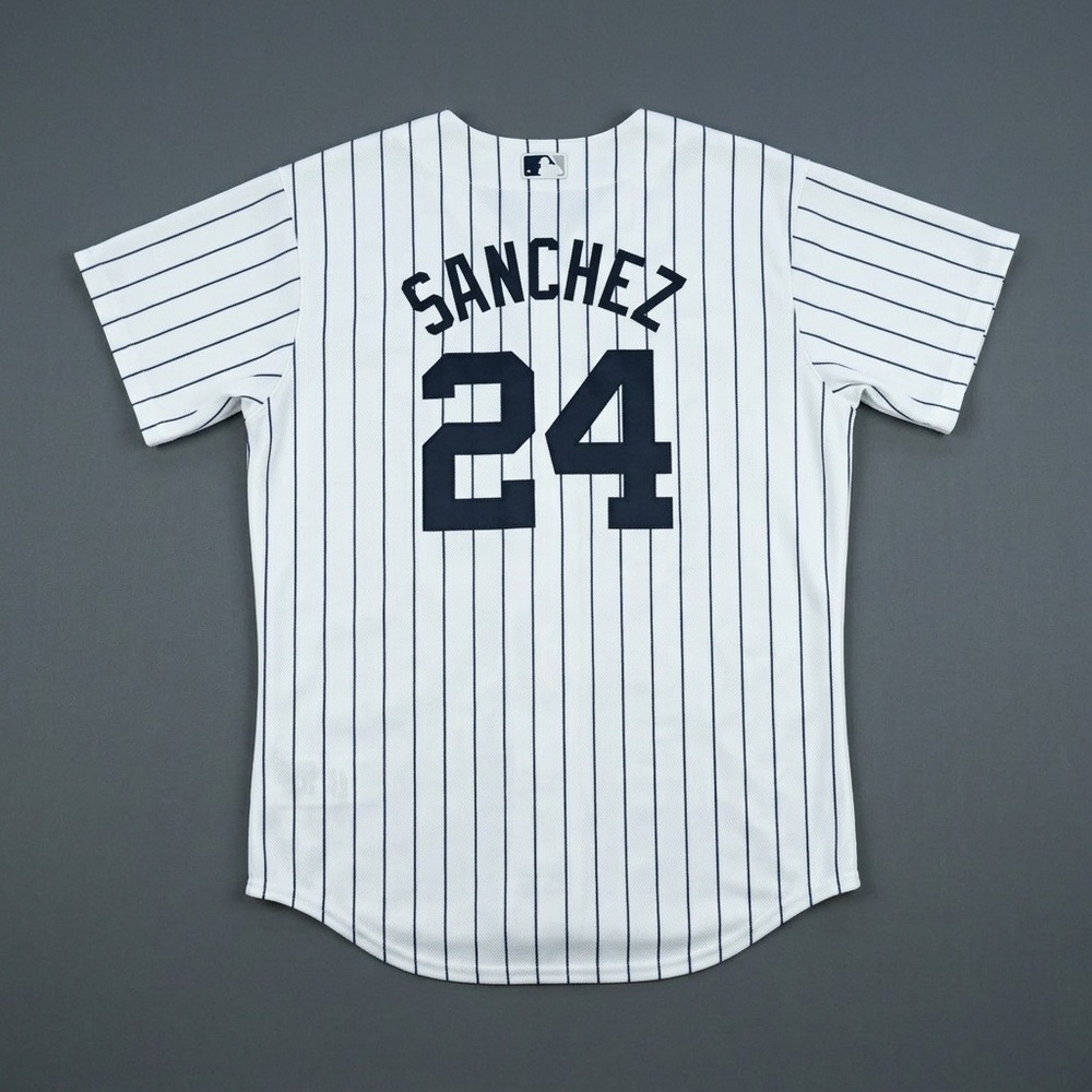 New York Yankees Gary Sanchez #24 Youth Jersey Large 14/16 Pinstripe Baseball